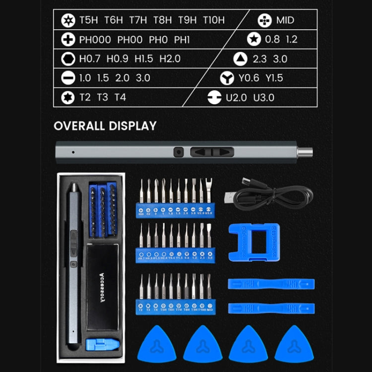 Set mini cacciaviti elettrici ricaricabili 36 in 1 con LED