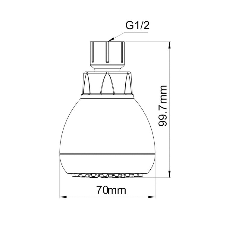 Soffione doccia a pioggia da parete in ABS 12x10 cm
