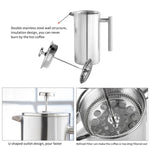 Caffettiera a pressione francese in acciaio inox 304 350-1000ml