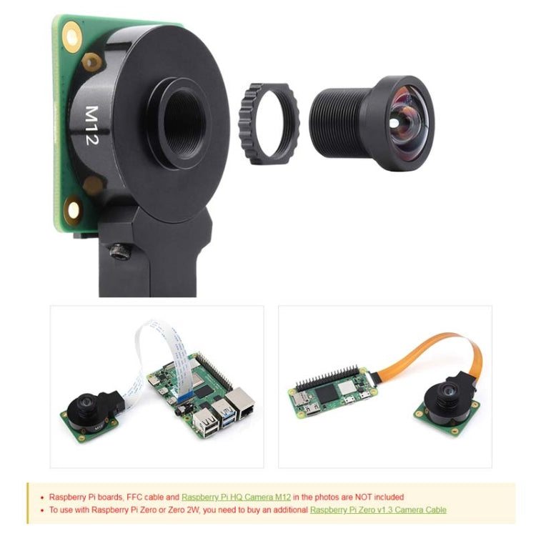 Obiettivo M12 12MP per fotocamera Raspberry Pi, 2,7 mm - immagine 5