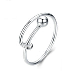 Anello aperto in argento sterling S925 placcato platino