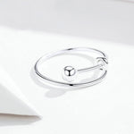 Anello aperto in argento sterling S925 placcato platino