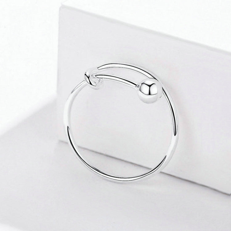 Anello aperto in argento sterling S925 placcato platino