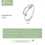 Anello aperto in argento sterling S925 placcato platino