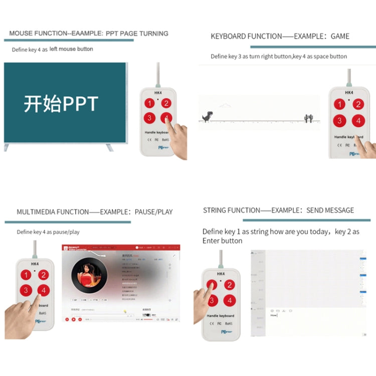 Tastierino USB 4 tasti per acquisizione ultrasuoni medici