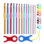 Set uncinetti in allumina colorata per maglieria con custodia