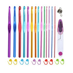 Set uncinetti in allumina colorata per maglieria con custodia