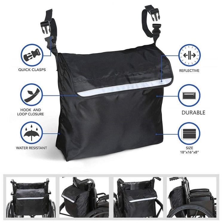 Borsa portaoggetti per bracciolo sedia a rotelle 18x16x8 pollici