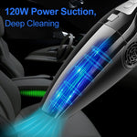 Aspirapolvere per auto 120W umido e secco con cavo 5m