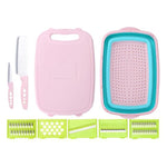 Tagliere pieghevole 9 in 1 con coltelli in acciaio