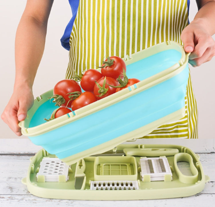 Tagliere pieghevole 9 in 1 con coltelli in acciaio