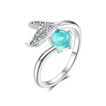 Anello aperto donna in argento S925 placcato platino