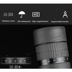 Telescopio a tubo singolo con zoom 10-30x50