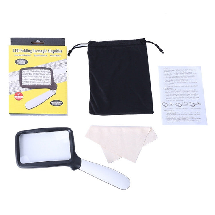 Lente d’ingrandimento portatile 2X pieghevole con 5 luci LED - immagine 6