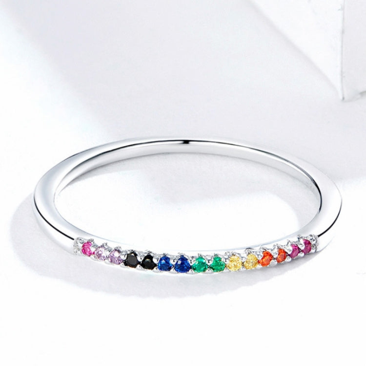 Anello in argento sterling S925 con zirconi colorati