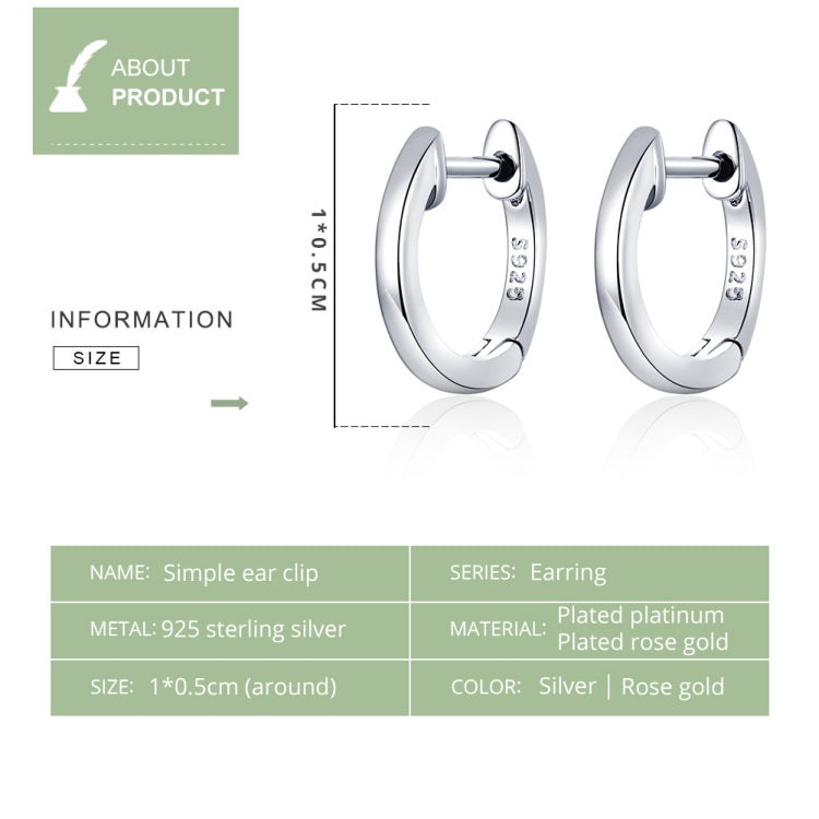 Orecchini in argento sterling S925 rotondi 1 cm