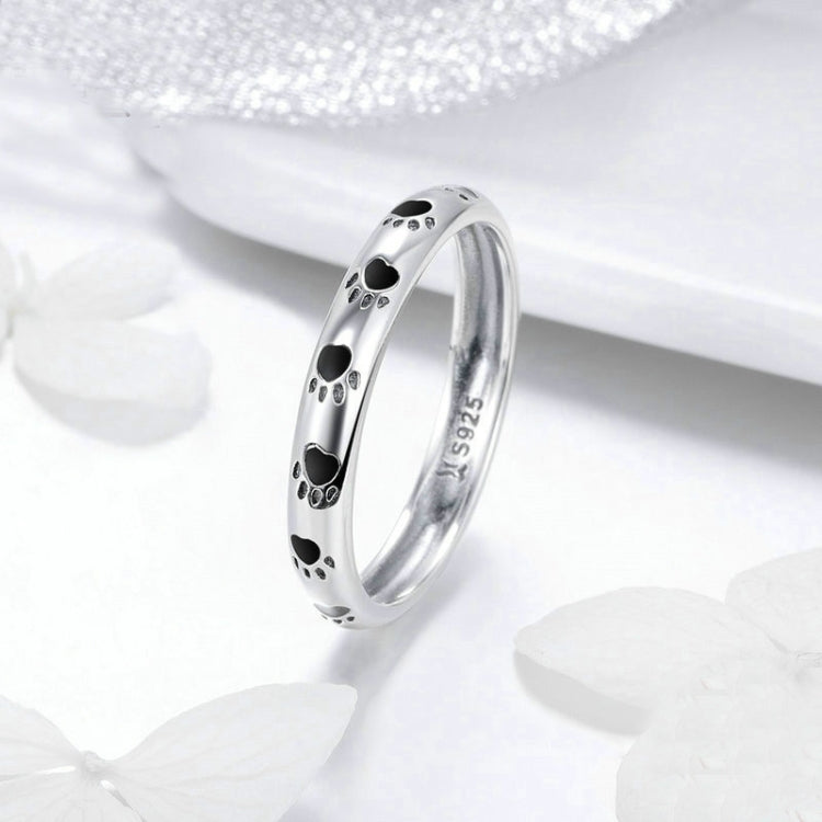 Anello in argento sterling con impronta animale S925