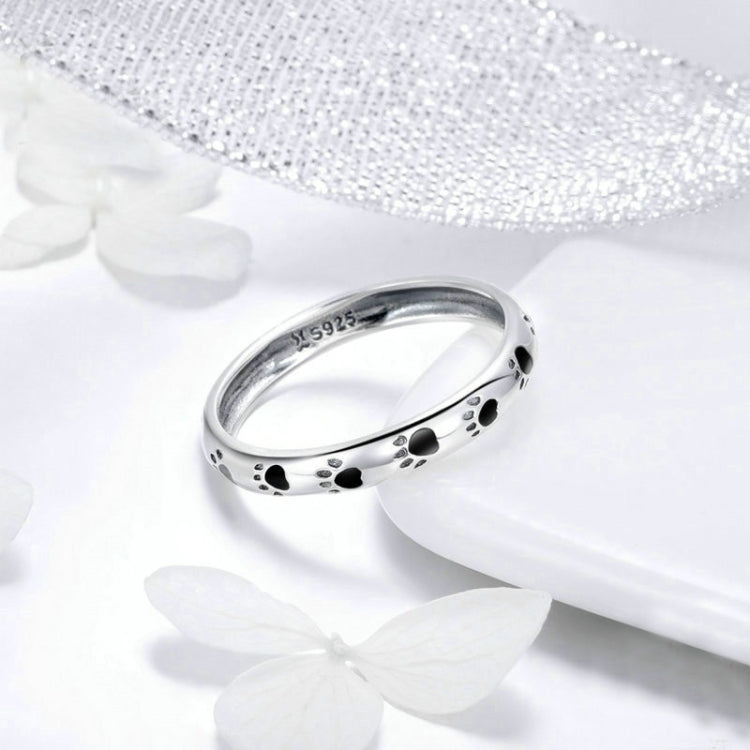 Anello in argento sterling con impronta animale S925