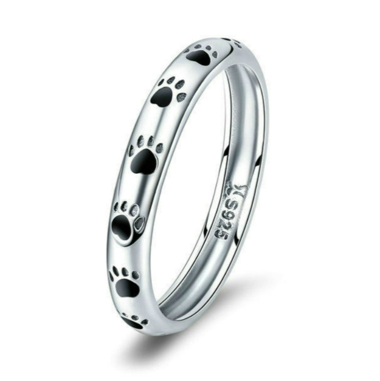 Anello in argento sterling con impronta animale S925