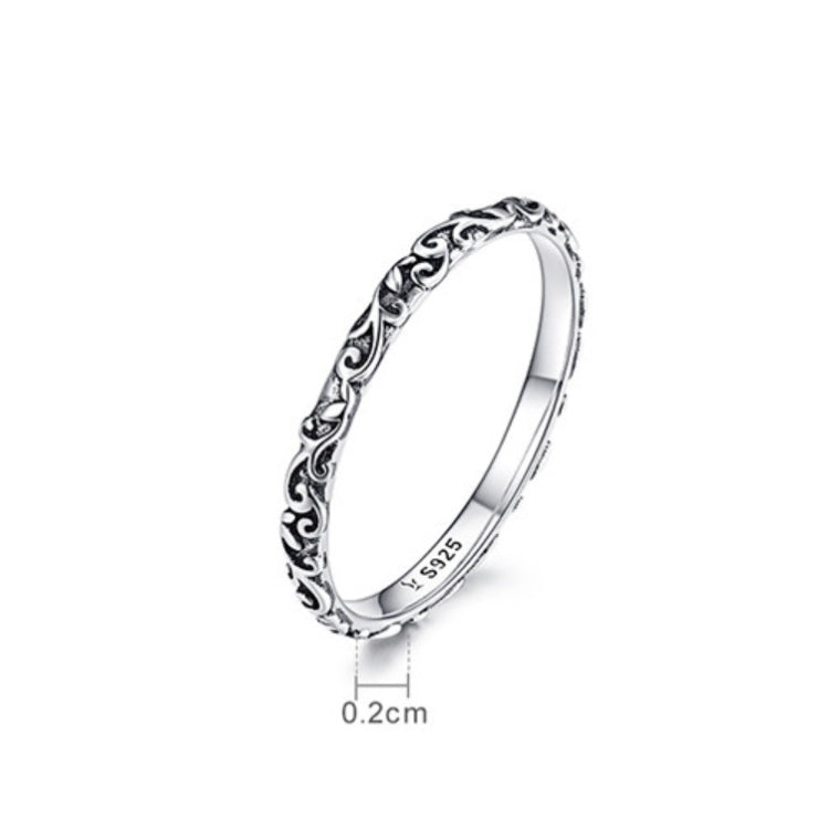 Anello in argento sterling con motivo vintage S925