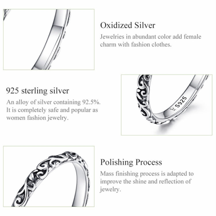 Anello in argento sterling con motivo vintage S925