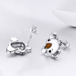 Orecchini donna Koala in argento sterling con pietre