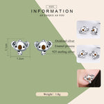 Orecchini donna Koala in argento sterling con pietre