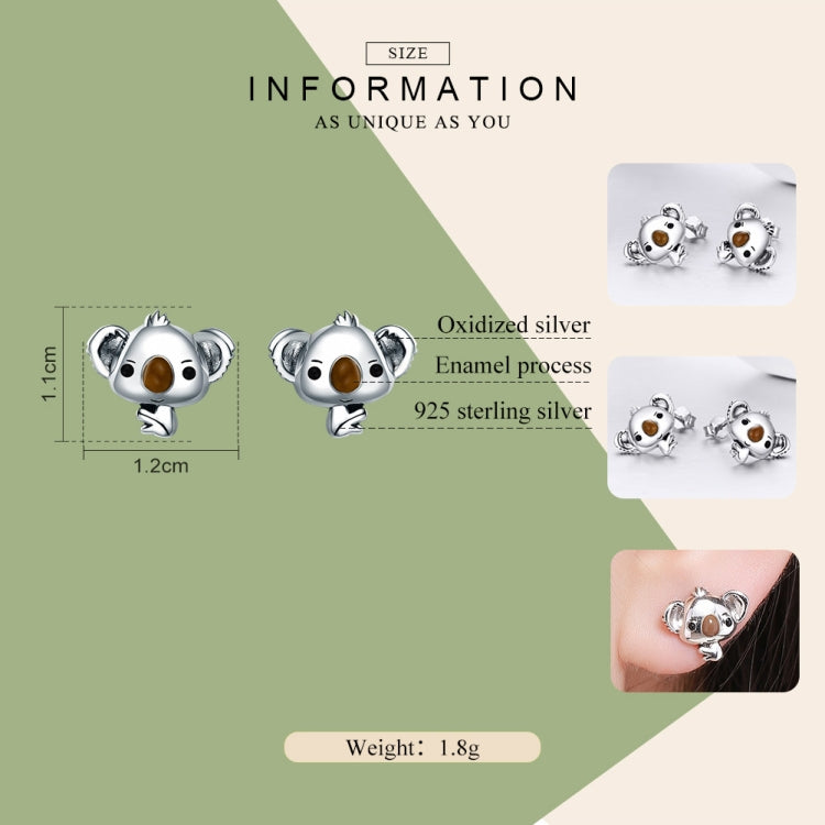 Orecchini donna Koala in argento sterling con pietre