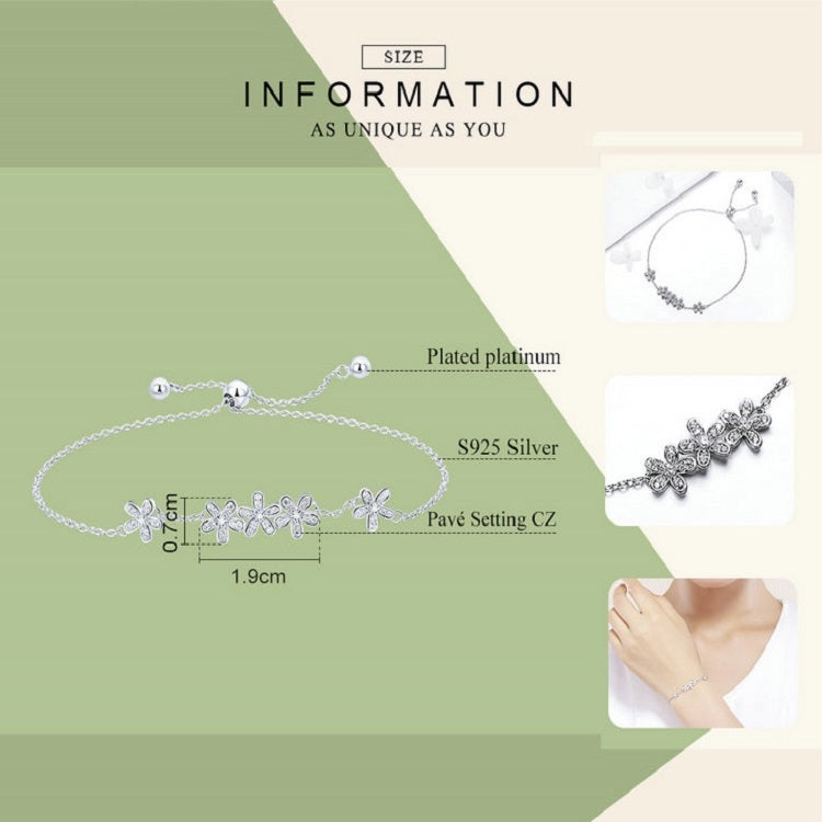Bracciale donna argento sterling S925 Daisy Lady 22 cm