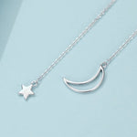 Collana in argento sterling S925 con stelle e luna