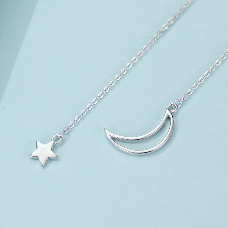 Collana in argento sterling S925 con stelle e luna