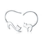 Orecchini in argento sterling a forma di gatto S925