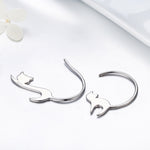 Orecchini in argento sterling a forma di gatto S925