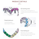 Orecchini cuore arcobaleno in argento sterling S925