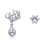 Orecchini donna in argento 925 con zirconi 1,1x1,8 cm