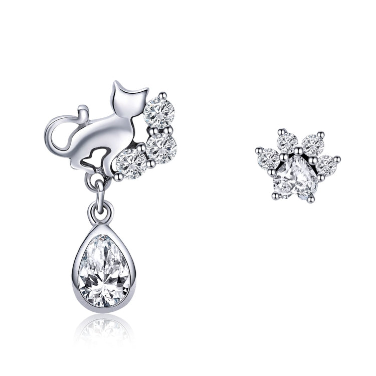 Orecchini donna in argento 925 con zirconi 1,1x1,8 cm