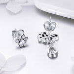Orecchini donna in argento 925 con zirconi 1,1x1,8 cm