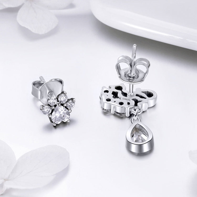Orecchini donna in argento 925 con zirconi 1,1x1,8 cm