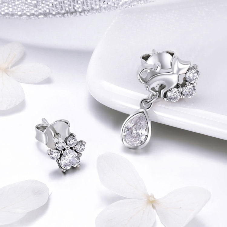 Orecchini donna in argento 925 con zirconi 1,1x1,8 cm