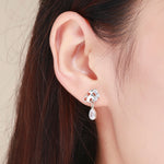 Orecchini donna in argento 925 con zirconi 1,1x1,8 cm