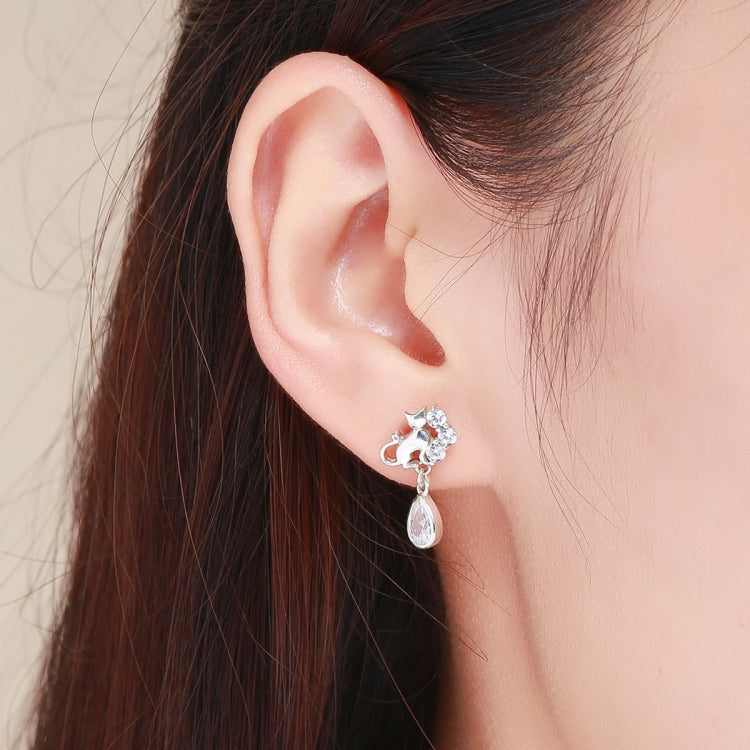 Orecchini donna in argento 925 con zirconi 1,1x1,8 cm