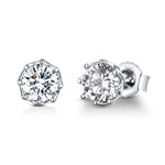Orecchini a bottone in argento 925 con zirconi 0,6 cm
