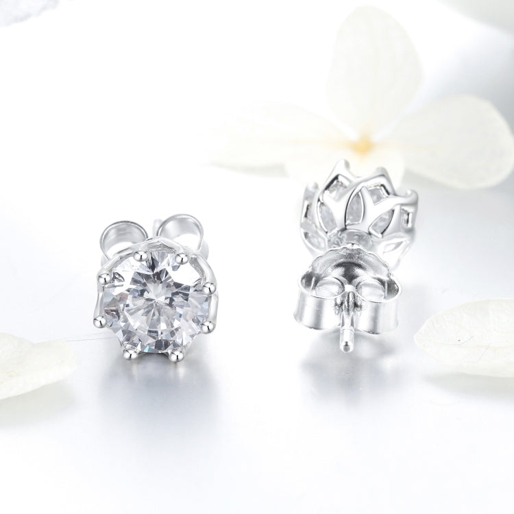 Orecchini a bottone in argento 925 con zirconi 0,6 cm