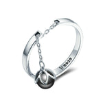 Anello aperto con perla in argento sterling S925