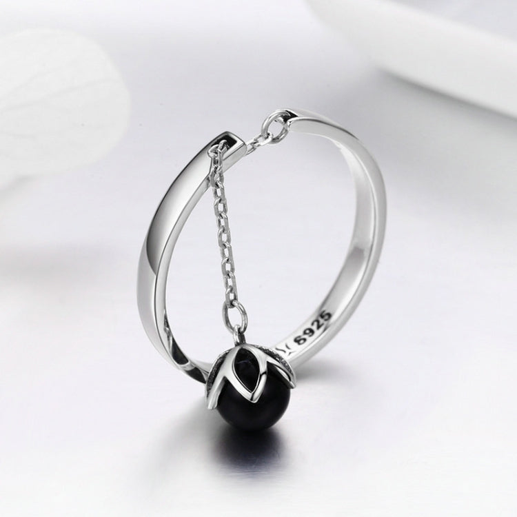 Anello aperto con perla in argento sterling S925