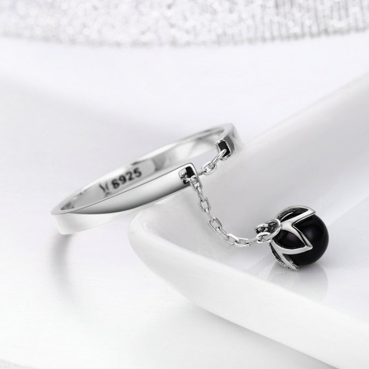 Anello aperto con perla in argento sterling S925