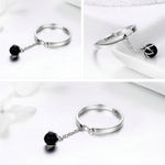 Anello aperto con perla in argento sterling S925