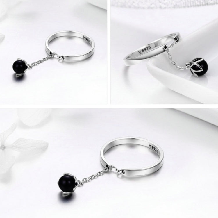 Anello aperto con perla in argento sterling S925