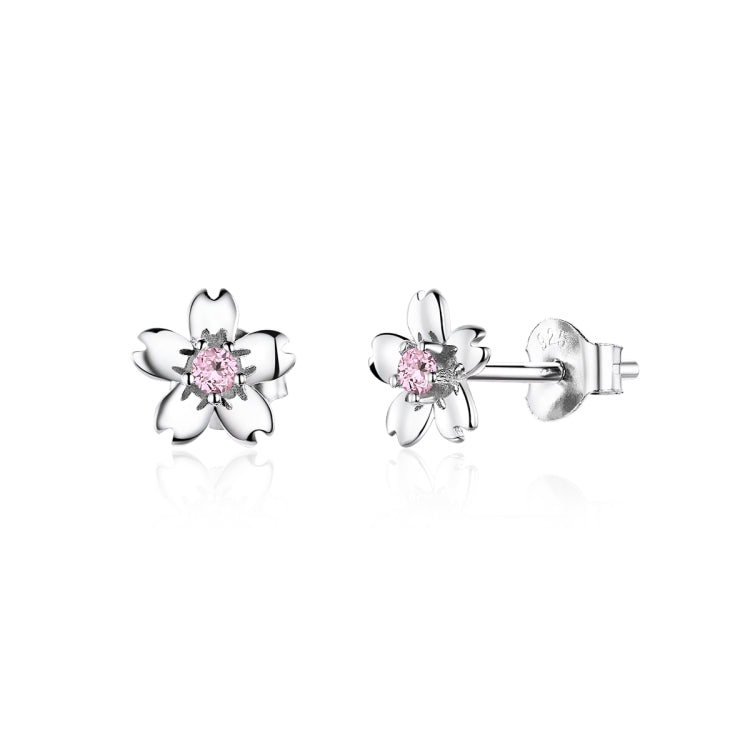 Orecchini a fiore in argento sterling S925 con zirconi