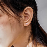 Orecchini a fiore in argento sterling S925 con zirconi